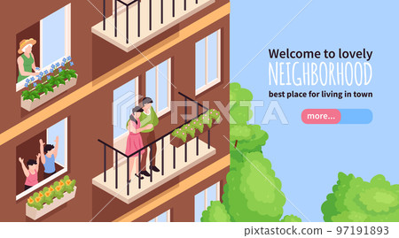 Neighbors Isometric Banner Neighbors Isometric Banner 97191893