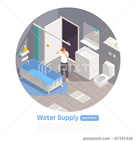 Water Supply Isometric Composition 97191926