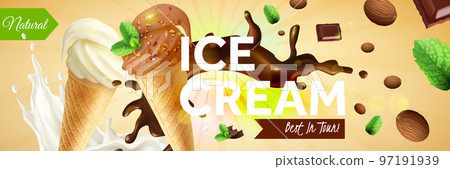 Ice Cream Horizontal Ads Poster 97191939