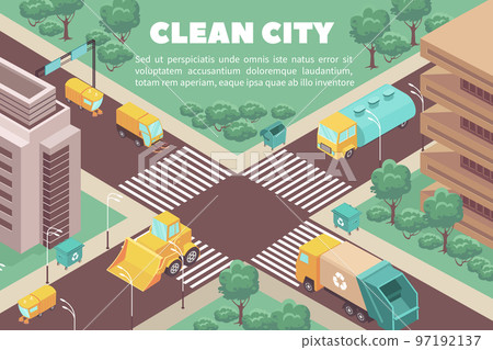 Clean City Isometric Composition Clean City Isometric Composition 97192137