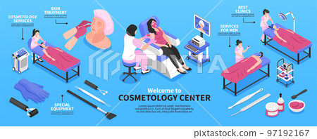 Isometric Cosmetology Center Infographics 97192167
