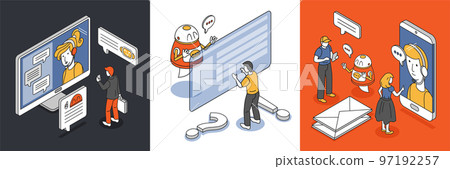 Chatbot Isometric Concept Chatbot Isometric Concept 97192257
