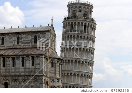 Leaning tower in the city of Pisa in Italy. Leaning tower in the city of Pisa in Italy. 97192326