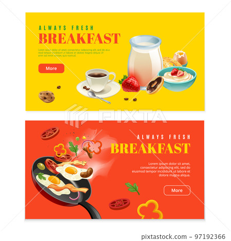 Breakfast Two Horizontal Banners Breakfast Two Horizontal Banners 97192366
