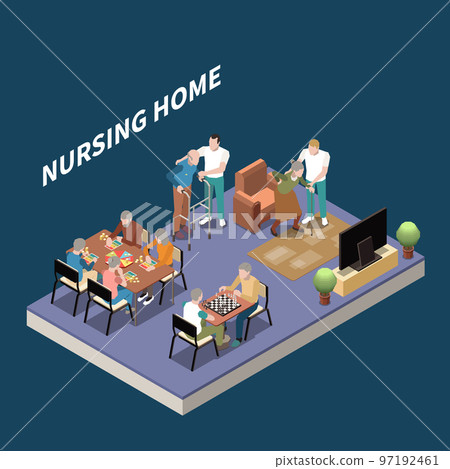 Nursing Home Isometric Background 97192461