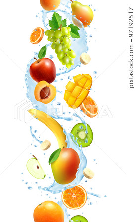 Fruits Realistic Background Fruits Realistic Background 97192517