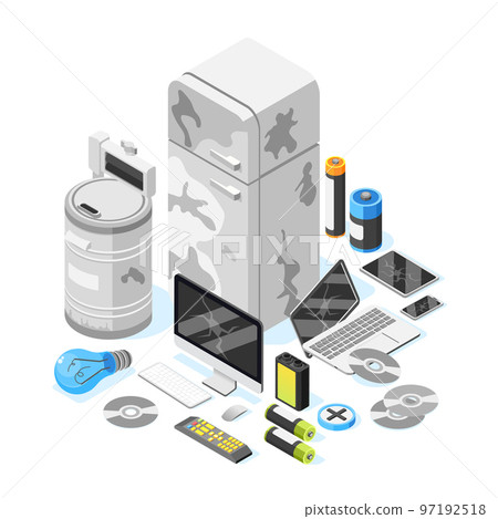 Electronic Garbage Isometric Composition 97192518