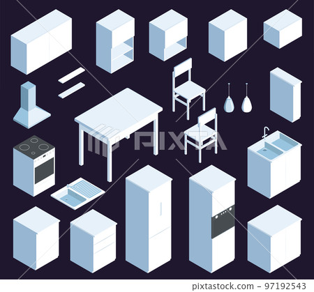 Isometric Kitchen Set Isometric Kitchen Set 97192543