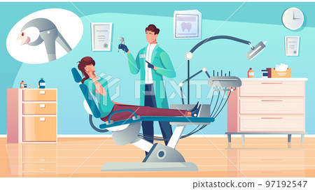 Tooth Removal Flat Composition Tooth Removal Flat Composition 97192547