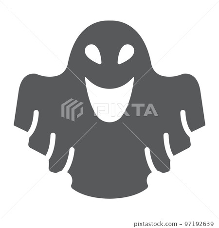 Ghost glyph icon, fear and halloween, poltergeist sign, vector graphics, a solid pattern on a white background, eps 10. 97192639