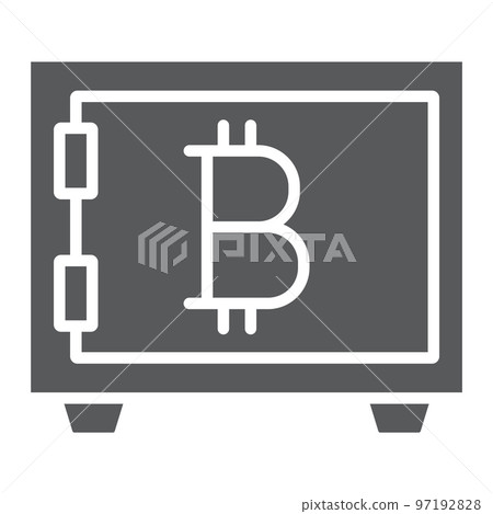 Bitcoin storage glyph icon, security and money, safe sign, vector graphics, a solid pattern on a white background, eps 10. Bitcoin storage glyph icon, security and money, safe sign, vector graphics, a solid pattern on a white background, eps 10. 97192828