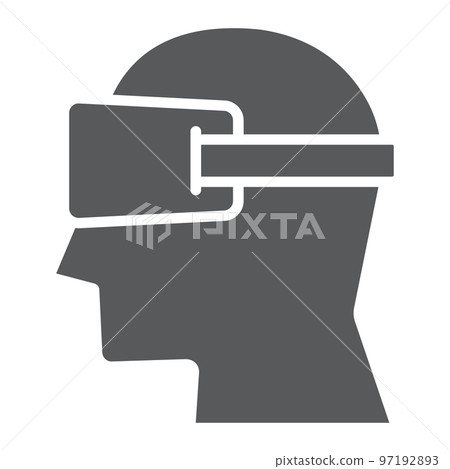 Virtual reality glasses glyph icon, electronic and device, headset sign, vector graphics, a solid pattern on a white background, eps 10. 97192893