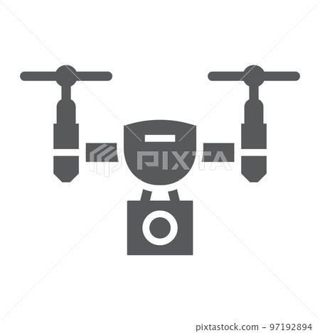 Drone glyph icon, electronic and device, quadcopter sign, vector graphics, a solid pattern on a white background, eps 10. 97192894