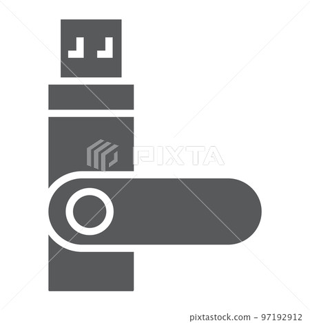 Usb flash, flash card glyph icon, electronic and device, memory sign, vector graphics, a solid pattern on a white background, eps 10. Usb flash, flash card glyph icon, electronic and device, memory sign, vector graphics, a solid pattern on a white background, eps 10. 97192912