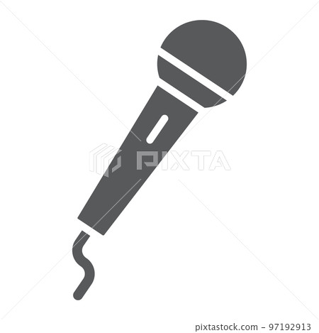 Microphone glyph icon, electronic and device, mic sign, vector graphics, a solid pattern on a white background, eps 10. Microphone glyph icon, electronic and device, mic sign, vector graphics, a solid pattern on a white background, eps 10. 97192913