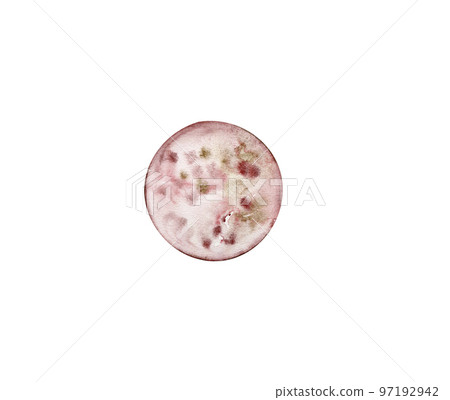 Hand drawn watercolor illustration of the moon. Different phases of the moon isolated on white background. Hand painted modern space design.Fairytale magical objects in a watercolor style.  97192942