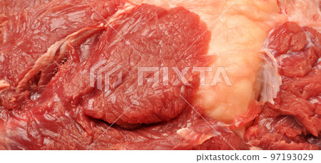 Clean very fresh red raw meat beef, cow meat texture 97193029
