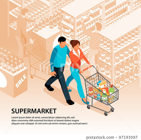 Shopping In Supermarket Composition 97193097