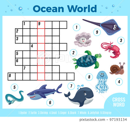 Sea Animals Crossword Composition 97193134