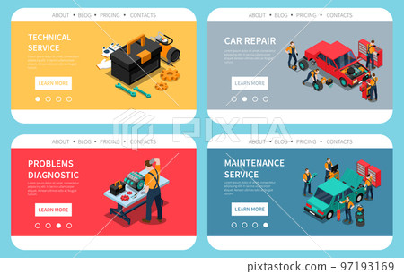 Car Service Isometric Website 97193169