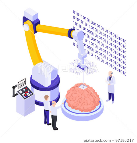 Brain Implants Technologies Isometric Composition 97193217