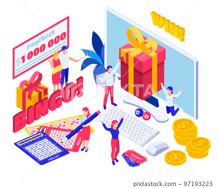 Lottery Jackpot Isometric Composition Lottery Jackpot Isometric Composition 97193223