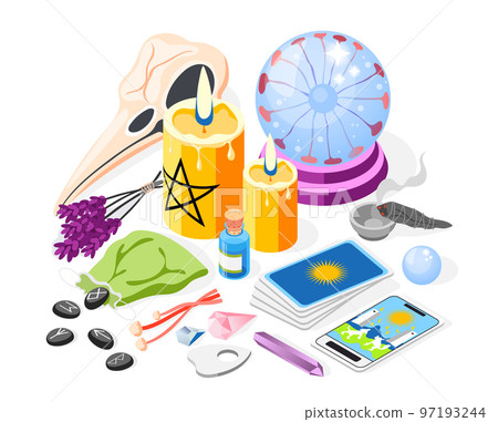 Magical Fortunetelling Items Background 97193244