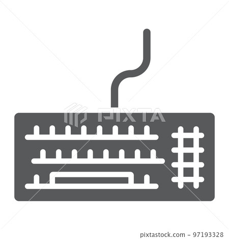 Keyboard glyph icon, electronic and device, keypad sign, vector graphics, a solid pattern on a white background, eps 10. 97193328
