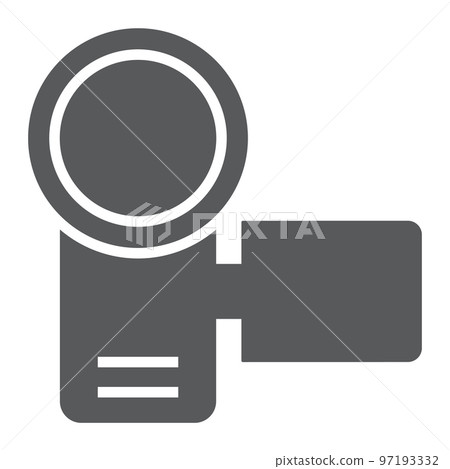 Video camera glyph icon, electronic and device, camcorder sign, vector graphics, a solid pattern on a white background, eps 10. Video camera glyph icon, electronic and device, camcorder sign, vector graphics, a solid pattern on a white background, eps 10. 97193332