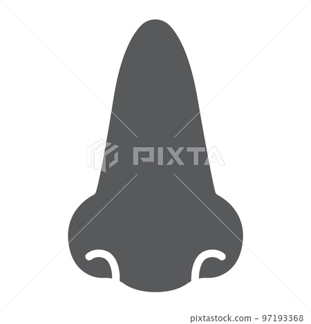 Nose glyph icon, anatomy and biology, rhinology sign, vector graphics, a solid pattern on a white background, eps 10. 97193368