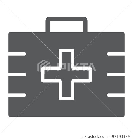 First aid kit glyph icon, health and clinical, medical bag sign, vector graphics, a solid pattern on a white background, eps 10. First aid kit glyph icon, health and clinical, medical bag sign, vector graphics, a solid pattern on a white background, eps 10. 97193389