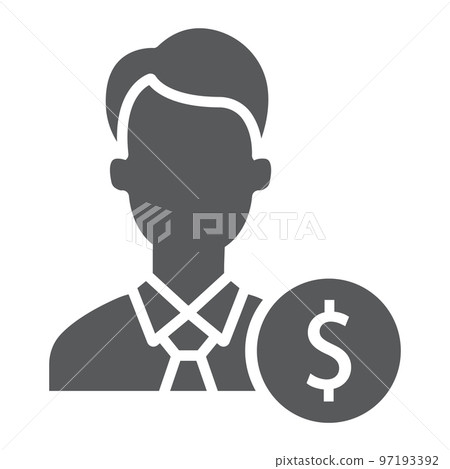 Investor glyph icon, finance and banking, businessman sign, vector graphics, a solid pattern on a white background, eps 10. 97193392