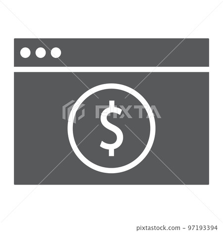 Online banking glyph icon, finance and banking, payment sign, vector graphics, a solid pattern on a white background, eps 10. 97193394