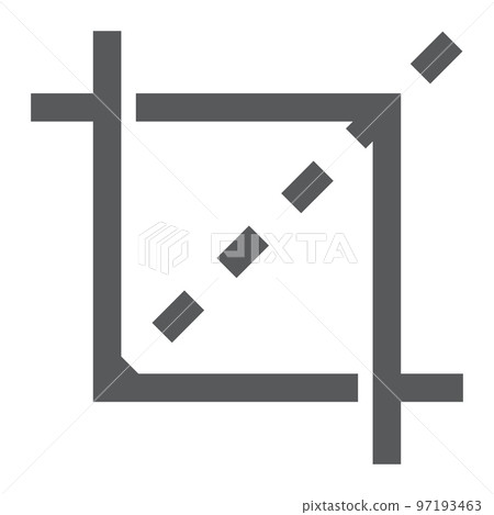 Crop tool glyph icon, tools and design, cut sign, vector graphics, a solid pattern on a white background, eps 10. 97193463