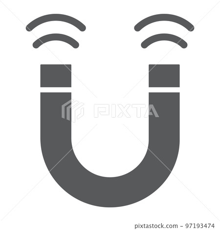 Magnet glyph icon, tools and design, magnetic sign, vector graphics, a solid pattern on a white background, eps 10. 97193474
