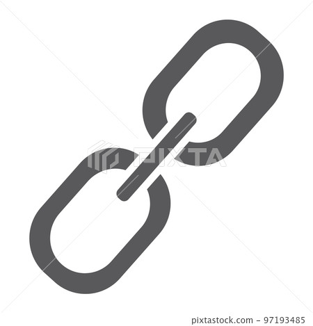 Link glyph icon, connection and attach, chain sign, vector graphics, a solid pattern on a white background, eps 10. Link glyph icon, connection and attach, chain sign, vector graphics, a solid pattern on a white background, eps 10. 97193485