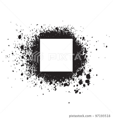 Spray painted square dot frame. Paint circular rectangle vector splatter spray. Spray painted square dot frame. Paint circular rectangle vector splatter spray. 97193518