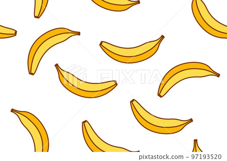 Banana seamless cartoon pattern background, vector fruit seamless yellow banana bunch illustration Banana seamless cartoon pattern background, vector fruit seamless yellow banana bunch illustration 97193520