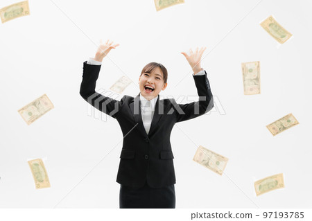 Business woman banknote 97193785