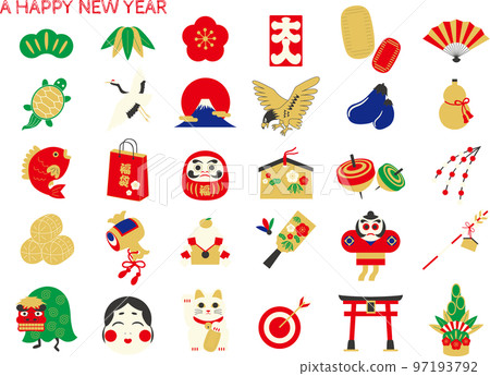New Year/Lucky illustration material set 97193792