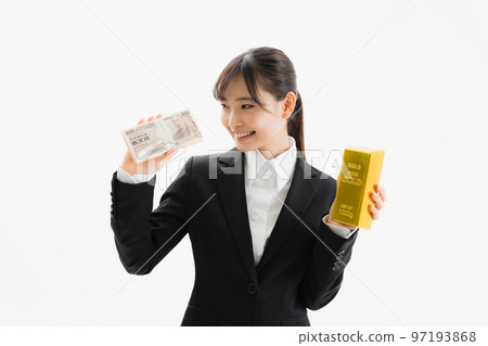 Business woman banknote money 97193868