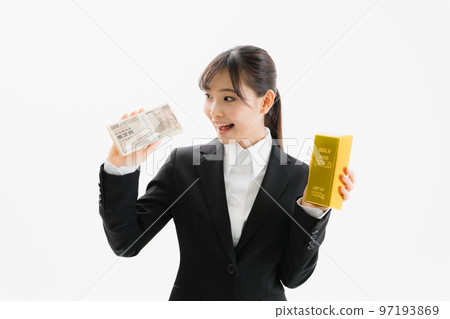 Business woman banknote money 97193869