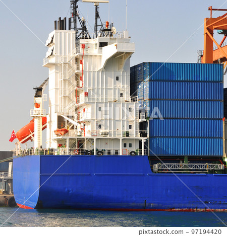 Cargo ship engaged in international logistics transportation and loading at Harem Port in Istanbul Bosphorus Cargo ship engaged in international logistics transportation and loading at Harem Port in Istanbul Bosphorus 97194420
