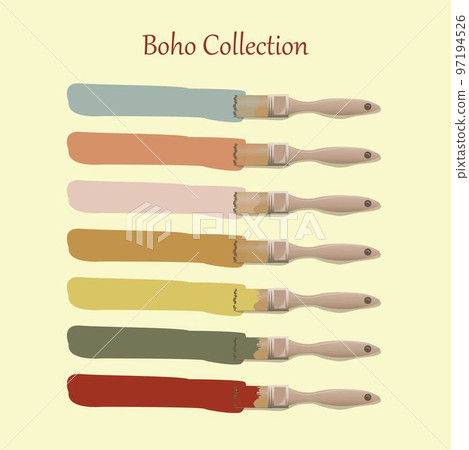 brushes with pastel paint strokes 97194526