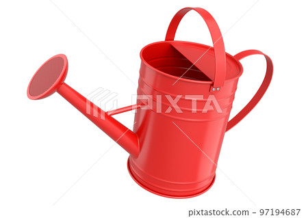 Watering can on white background. 3d render concept of gardening equipment tools Watering can on white background. 3d render concept of gardening equipment tools 97194687