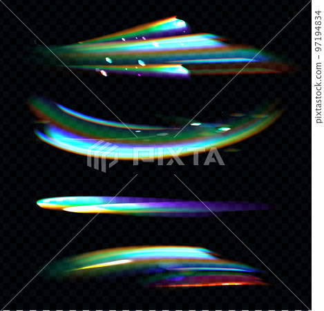 燈光效果。耀斑。用棱鏡發出彩虹色的光 97194834