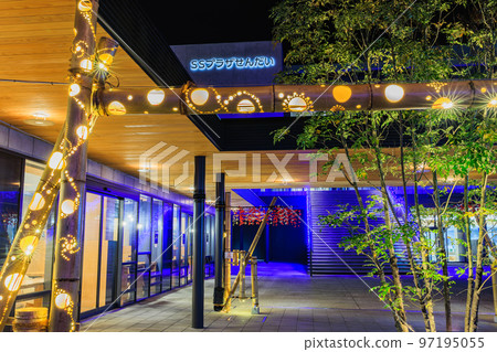Sendai Station East Exit Cafe and SS Plaza Sendai Winter Night View 97195055