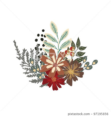 Vector floral bouquet design: garden pink peach lavender creamy powder pale Rose wax flower, anemone Eucalyptus branch greenery leaves berry. Wedding vector invite card Vector floral bouquet design: garden pink peach lavender creamy powder pale Rose wax flower, anemone Eucalyptus branch greenery leaves berry. Wedding vector invite card 97195856