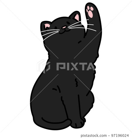 Illustration of a simple and cute black cat... - Stock Illustration ...