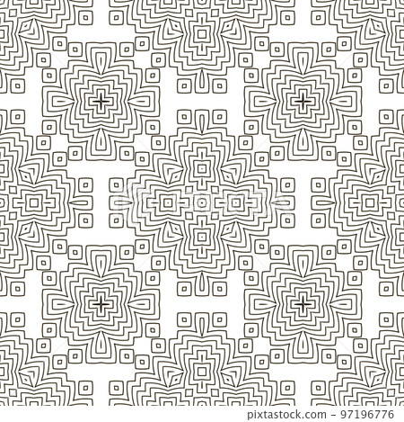 Line Icon Seamless Pattern Isolated on White Background 97196776